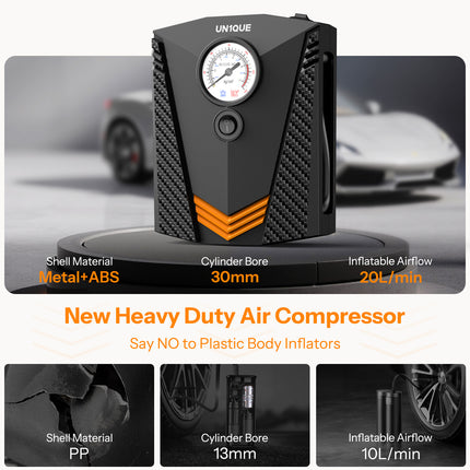 Tyre Inflator for Car with LED Light  (Cigarette Lighter Power) - PT300