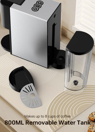 2-in-1 Coffee Maker, 20 Bar Espresso Machine Compatible for Capsules/Ground Coffee