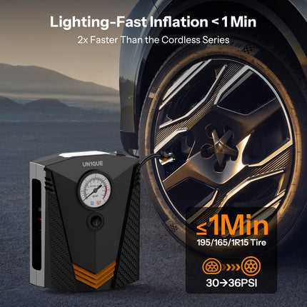 Tyre Inflator for Car with LED Light  (Cigarette Lighter Power) - PT300