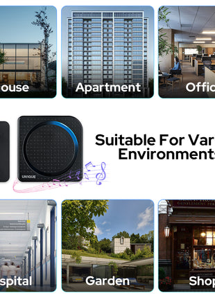 Battery-Free Wireless Doorbell with 38 Chimes